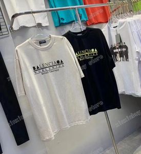 Xinxinbuy Men Designer Zniszczona koszulka TEE THE PARIS TERATYCZNA REDAKTATYCZNA LISTY DRUKU