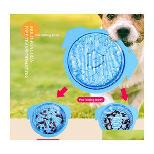 Dog Bowls Feeders Bowls Portable Personalized Foldable Water Bowl Cat Dog Sile Pet Inventory Wholesale Drop Delivery Home Garden Su Dhuvn