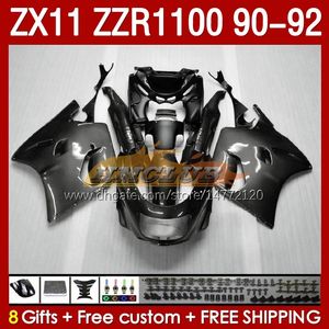 Carene OEM per KAWASAKI NINJA ZZR1100 ZX 11 R 11R 1990-1992 Corpo 164No.78 ZX-11 R ZZR 1100 CC ZX-11R ZZR-1100 ZX11R 90 91 92 ZX11 R 1990 1991 1992 Kit carena grigio lucido