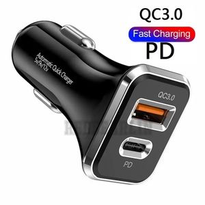 Evrensel USB Hızlı Araba Şarj Cihazı Hızlı Şarj QC 3.0 36W Tip C PD USB Şarj Cihazları İPhone Samsung Xiaomi Mobil Dizüstü Bilgisayarlar