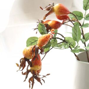 Flores decorativas de 5pcs por lote simulação de romã artificial Flor do arbusto para plantas falsas de decoração de casa e casamento