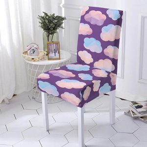 Chair Covers Colorful Clouds Print Cover Polyester Elastic Seat For Wedding Banquet Party Seats Protector Universal Size