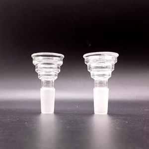Klarglas-Kopffassung für Wasserbong-Wasserpfeifen, 18,8 mm, mit kleinem Loch, gebogene Form, Zubehör zum Rauchen