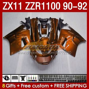 Kawasaki Ninja ZX 11 R 11R ZX11 R ZZR1100 ZX11R 90 91 92 Vücut 164no.117 ZZR 1100 CC ZX-11R ZZR-1100 1990 1991 1992 ZX-11 R 90-92 ASSoaling Kit Portakal Alevleri