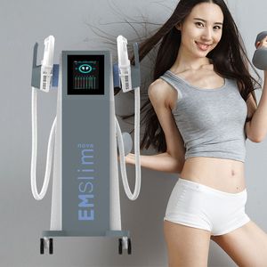 emslim nova s​​limming hi-emt neo rf筋肉刺激因子電磁s形成筋肉および太もも脂肪燃焼装置のための筋肉トレーナーマシン2/4ハンドル