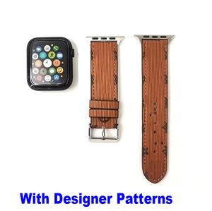 Top L Flower designer Watchbands straps For Apple Watch Band 49mm 38mm 40mm 41mm 42MM 44mm 45MM iwatch 8 7 6 5 bands PU Leather Straps Bracelet Fashion Stripes watchband