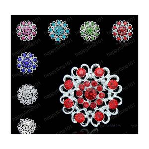 Pins Brooches Crystal Flowers Love Brooches Pins Diamond Designer Boutonniere Stick Cor Wedding Brooch Jewelry Drop Delivery Dh9Ls