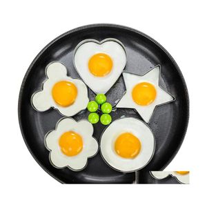 Andra k￶ksverktyg K￶ksverktyg Rostfritt st￥l 5 Typ Omelett Formning Hine Mold Fried Egg Cooking Accessories Gadget Ring uppfinna DHVTU