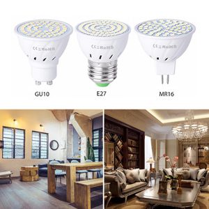 GU10 LED E27 Lampspotlight Bulb 48 60 80LEDS Lampara 220V Gu 10 Bombillas MR16 GU5 3 Lampada Spot Light 5W 7W 9W LL