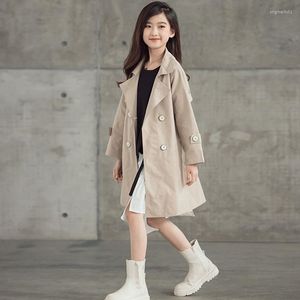 Coat Girls Trench 2023 Fashion All-Match Kids Windbreaker Breaste Bambini Calmi per bambini Adolescenti Adolescenti Abiti per adolescenti 10 12 anni