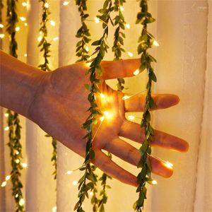 Strings Artificial Plant Ivy Leaf Vine Curtain String Light USB 8 Modes Christmas Icicle 3x1m 300 LED Firecracker Fairy