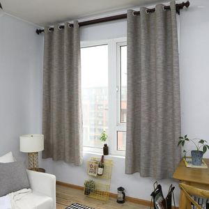 Perde 140x215cm Modern Yarı Gölgelendirme Bitmiş Pamuk Keten Gri Bay Pencere Oturma Odası Drape Hazebo Perde