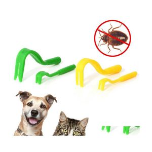 Dog Grooming 2Pcs/Set Plastic Portable Hook Tick Twister Remover Horse Human Cat Dog Pet Supplies Tool Animal Flea 399 N2 Drop Deliv Dhbtf