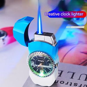 Colorful Watch Clock Gas Lighter Windproof Jet Torch Dial Lighter Refill Creative Gift For Men Cigarette Cigar Smoking Gadgets