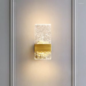 Duvar lambası JMZM Gold Bakır Nordic Sconce Light Dekor Oturma Odası Koridoru için Lüks Yatak Odası Çatı katı Merdiven El