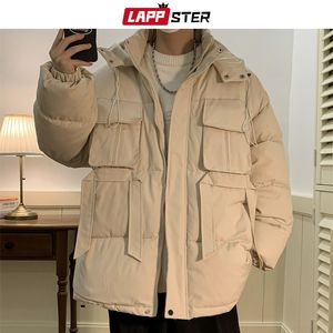 Mens Down Parkas Lappster Y2K Pockets last Vinterbubbla kappa vindbrytare koreansk pufferjacka vindtät vattentät bomberjackor 221207