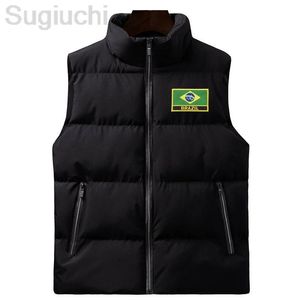 M￤ns v￤star Brazil Bra broderi flagga v￤st jacka m￤n kvinnor unisex h￶st varm ￤rml￶sa jackor manlig vinter casual waistcoat v￤st 221206