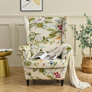 Chair Covers Stretch Wing Plant Pattern Spandex Armchair Nordic Removable Relax Sofa Slipcover With Seat Cushion Cover