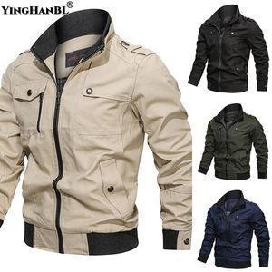 Jackets masculinos Moda Moda Slim Bomber Windbreaker Coat Spring Autumn Jacket Men Army Mens Clothing Tactics Militar Casual Cotton 221206