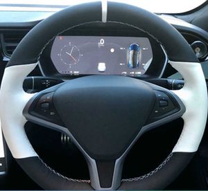 Dostosowywana okładka kierownicy nie poślizgnięta skórzana skórzana warkocz dla Tesli Model S Tesla Model x