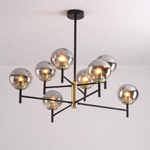 Lustres nórdicos led industriais Edison 6 luzes Sputnik Light for Livro Room Bedroom Bulbos Casa Lâmpada de Vidro de Vidro