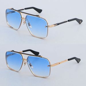 Fashion Designer SIX Metal Sunglasses For Women Man Large Square Luxury Glasses Vintage Mens Women Classical Celebrity Style Eyewear Gradient Lenses Love Gift