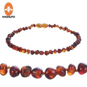 Cognac Natural Amber Necklace for Baby Adult Baroque Baltic Amber Beads Jewelry Natural Stone Collar Supplier 7 Colors270H