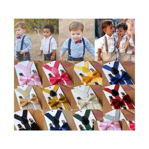 Suspenders Suspender 18 Colors Child Elastic Yback Band barn Justerbara Clipon barnbälten Baby Stems Drop Delivery Fashion Acces Dhds8