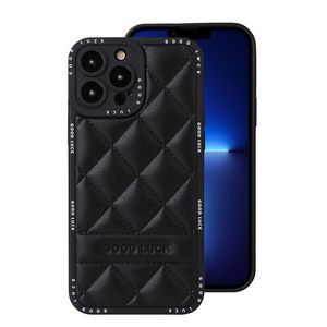 Ringer Fashion PU läder mobiltelefonfodral företag Apple Mobiltelefonfodral för iPhone14 Pro 13 Max 12 11 Plus lutande stereo-stötsäker mjuk bakre omslag utan halk