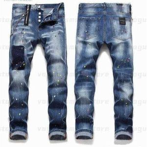 M￤n jeans m￤n coola rips stretch designer jeans n￶d rippad cyklist smal fit tv￤ttade motorcykel denim m￤n s hip hop mode man byxor 2021i1bg