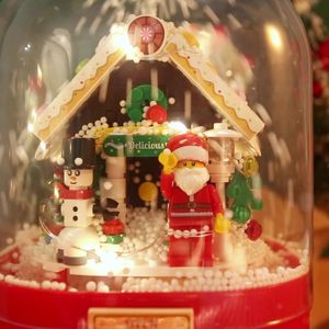 Kerstspeelgoedvoorraden Decoratie 2023 Floating Snow Light Music Box Xmas Gift Building Blocks Tree Ornamens Diy Toys 221207