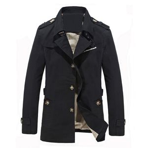 Jaquetas masculinas Spring e Autumn Mens Jacket Medium Long Small Suit Plus Size Outdoor Pure Cotton Casual Windbreaker 221207