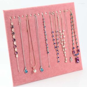 Jewelry Pouches Black/Gray/Burlap/Pink Necklace Pendant Display Stand Women Organizer Holder Storage Case Bracelet Rack