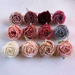 Testine di fiori di rosa tea da 7 cm Centrotavola per matrimonio europeo fai-da-te Accessori per la decorazione di bouquet Decorazione per la casa della festa di compleanno