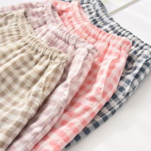 Women's Sleepwear Women&Men Shorts Cotton Sleep Bottoms Print Plaid Pajamas Casual Homewear Pyjamas Lounge Wear Summer Lingerie