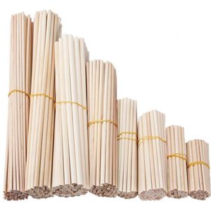 Round Wooden Stick for Crafts Food Ice Lollies and Model Making Cake Dowel DIY Durable Dowel Building Model Woodworking Tool