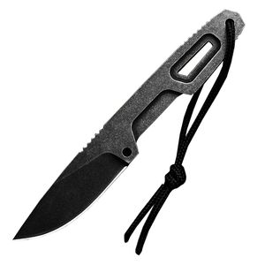 H8221 Outdoor Survival Straight Knife N690 White / Black Stone Wash Blade Full Tang Steel Handle Camping Tactical Knives with Kydex