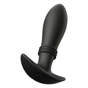 Sexspielzeuge, Vibrator, vibrierender Buttplug, Silikon, Teleskop-Vibrationsmassagegerät, 10 Modi, wasserdichtes Analspielzeug für Männer, Frauen und Paare, DVL5