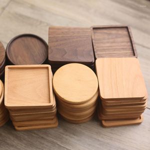 Table Mats Wood Square Round Drink Mat Tea Coffee Cup Pad Heat Resistant High Quality Home Placemats Decor Product