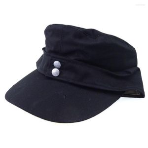 BERETS WWIIドイツのエリートEMサマーパンツァーM43フィールドコットンキャップハットブラックサイズEU 57 58 59 60 61 62