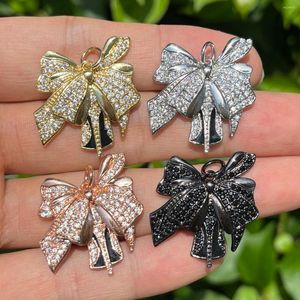 Charms 5pcs Micro Cubic Zircon Paved High Heels Shoes Black Bottom Pendants For Bracelets Necklace Making Jewelry Accessories