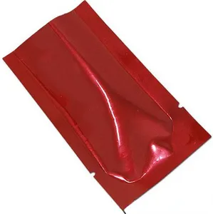 Partihandel Öppna upp aluminiumfolie Packging Bag Red Heat Tea Snack Food Vacuum Mylar Packing Bag kaffepaket 500 st/ parti