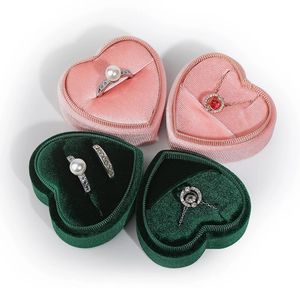 Heart Shaped Ring Box Vintage Jewelry Display Case Necklace Pendant Earrings Storage Boxes for Proposal Engagement Wedding Gift