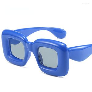 Солнцезащитные очки в стиле ретро Y2K Square Candy Color Women Shades UV400 Модные брендовые дизайнерские мужские красные желтые уникальные солнцезащитные очки