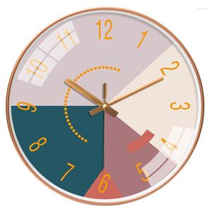 V￤ggklockor Creative Fashion Mute Round Clock Pocket Watch Living Room Modern f￤rgins￤ttning enkel atmosf￤r hem kvarts