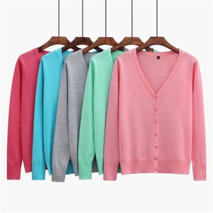 Malhas femininas Tees de tamanho grande de malha sólida Cardigans feminino casaco feminino Manga longa Casual Tops de deco