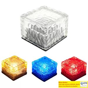 Solar Lamps Lawn Garden Light LED Brick Ice Cube Lights Outdoor Decoration Lamp för Stair Pathway Driveway Landscape Patio