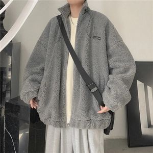 Herrjackor jacka lamm polar fleece lös trend man trench coat varm blixtlås män kläder vinter vindbrytare 221206