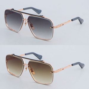 Modedesigner SIX Metall-Sonnenbrille für Damen, Herren, groß, quadratisch, luxuriös, Roségold, Vintage-Brille, für Herren und Damen, klassische Brille im Promi-Stil, Diamantschliff-Linse