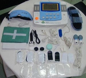 Physiotherapy massager therapeutic apparatus with ultrasound and laser therapy